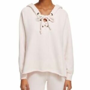 Wildfox Pink Hutton Lace Up Hoodie Sweatshirt